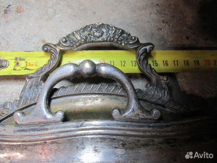 Поднос Фраже Тула царизм серебрение 19 век Fraget