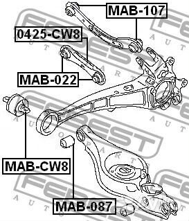 Сайлентблок задней поперечной тяги MAB087