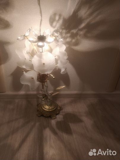 Лампа настольная, прикроватная. Металл и стекло