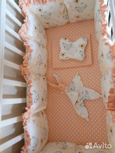 Бортики в кроватку одеялко и подушка