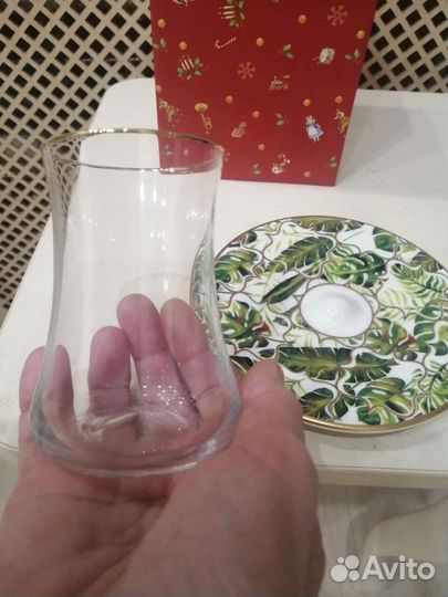 Армуд. Турецкий стакан с блюдцем для чая/кофе