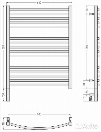 Сунержа Аркус 3.0 800х600 мэм левый Тёмный титан м