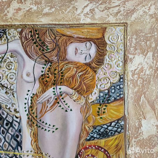 Водяные змеи Картина маслом на холсте 40х60 см