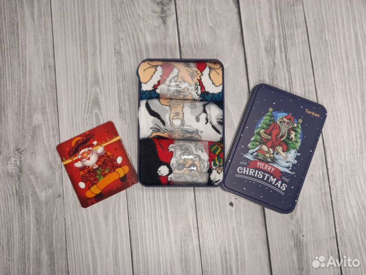 Носки мужские новогодние набор 3 пары