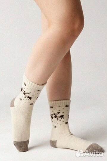 Теплые носки из Монголии с оленями