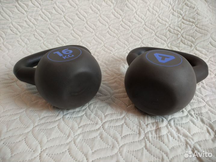 Гиря чугунная обрезиненная Torneo 16 кг (пара)