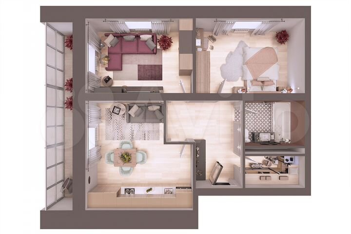 2-к. квартира, 63,5 м², 4/5 эт.