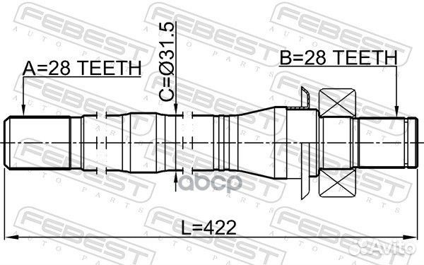 Полуось перед прав hyundai santa FE 06 (CM)