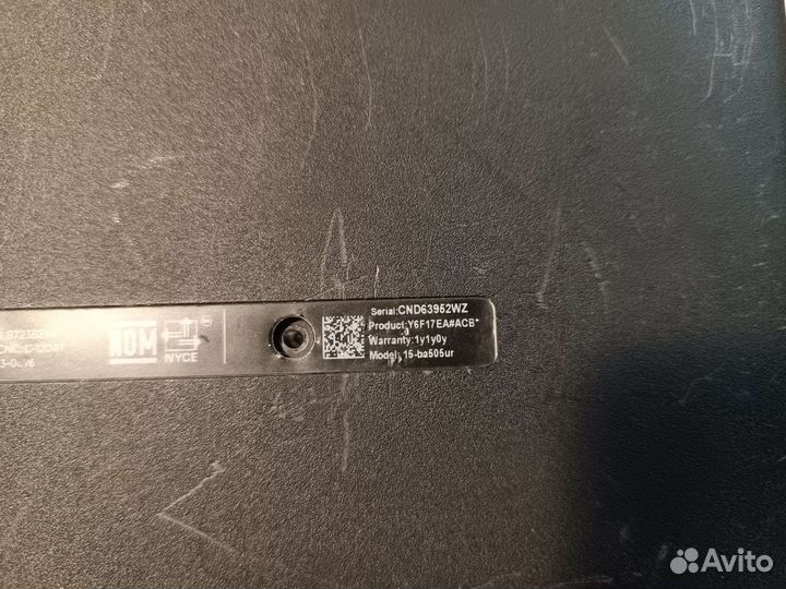 Ноутбук hp 15ba505ur на запчасти