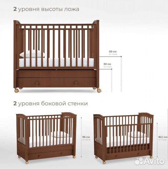 Детская кроватка Nuovita с ортопедическим матрасом