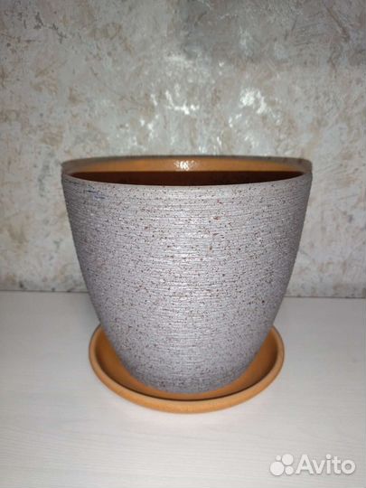 Керамические горшки с поддонами IKEA