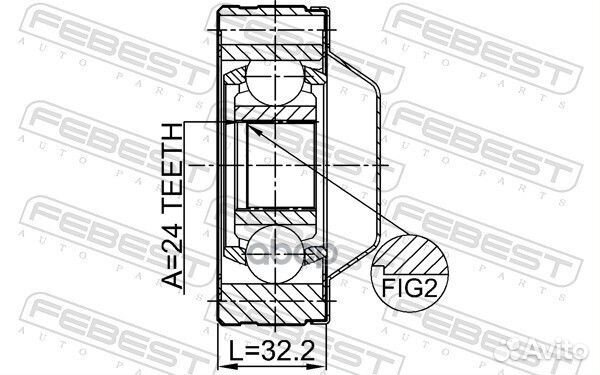 ШРУС карданного вала 24X80 hyundai terracan 01