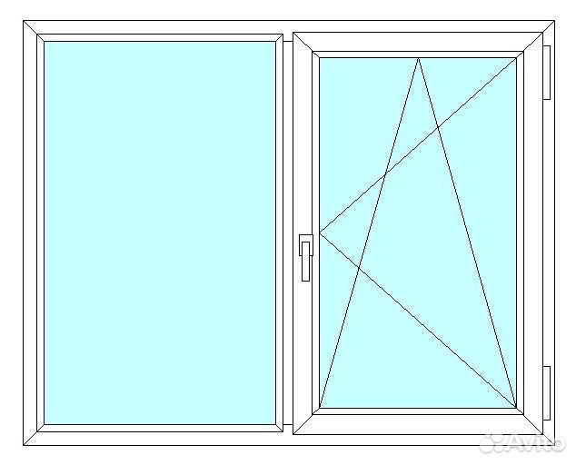 Окно veka WHS60, 2 ств., 2-кам. с/п, 1850x1700