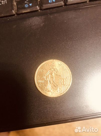 Монета 50 евроцент 2001 г