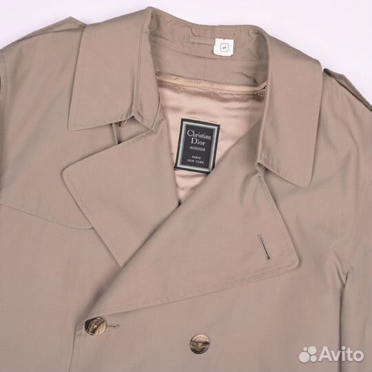 Винтажный двубортный тренч Christian Dior