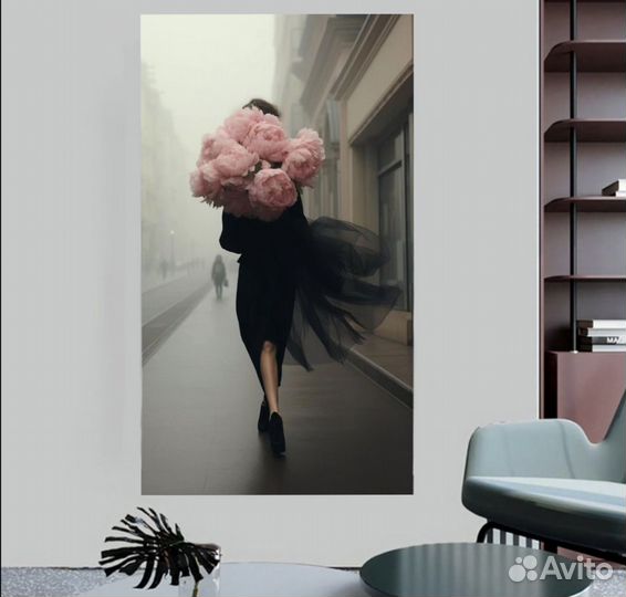 Интерьерная картина маслом девушка