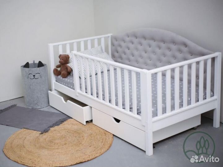 Детская кровать Классика с мягкой спинкой от 3 лет