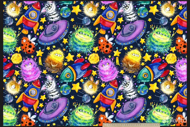 Ткань обивочная с детским принтом