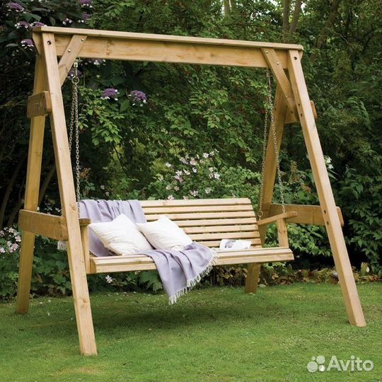 Садовые качели из дерева