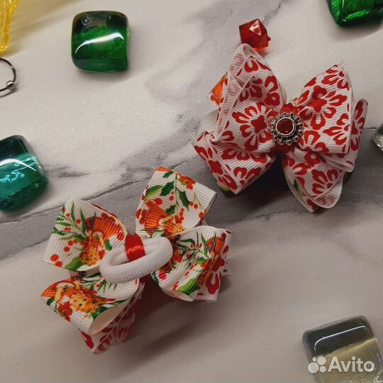 Бантики для волос ручной работы в подароч. коробке