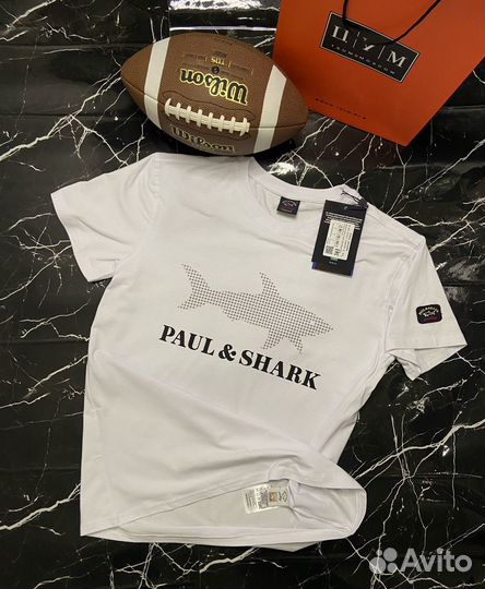 Футболка мужская белая Paul Shark размер М(48)