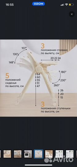 Стульчик для кормления happy baby