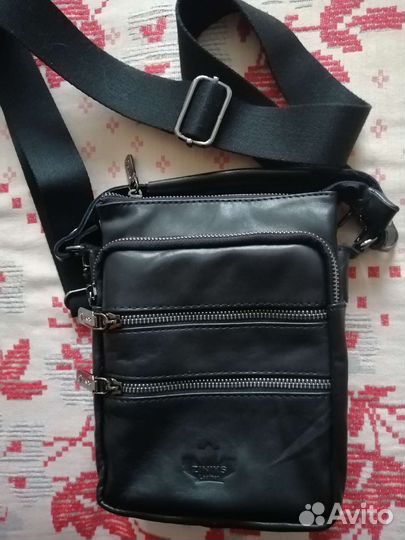 Сумка мужская натуральная кожа через плечо