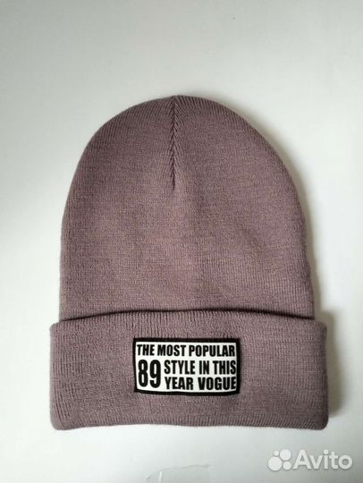 Шерстяная двойная новая шапка бини