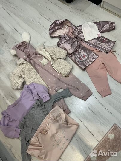 Большой пакет вещей 74-80-86 на девочку