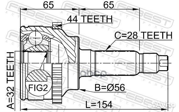 ШРУС 0510-geusa44 0510-geusa44 Febest