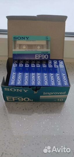 Аудиокассета оригинальная sony ef 90 винтаж 1987г
