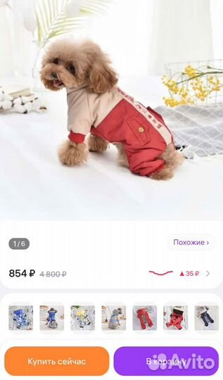 Комбинезон для собак мелких пород или щенков