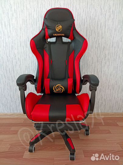 Геймерское кресло с подножкой LikeRegal. Новое