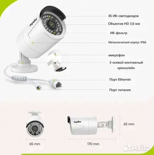 Видеонаблюдение IP +HDD 2tb