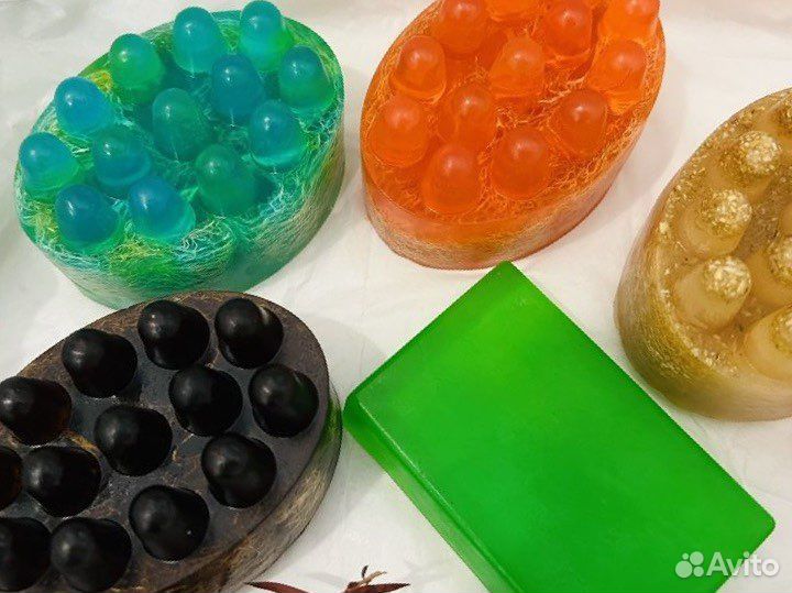 Мыло массажное ручной работы с люфой