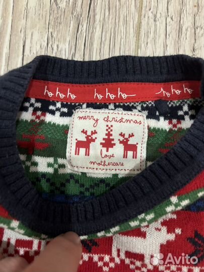 Mothercare Свитер джемпер новогодний 104 3-4 года