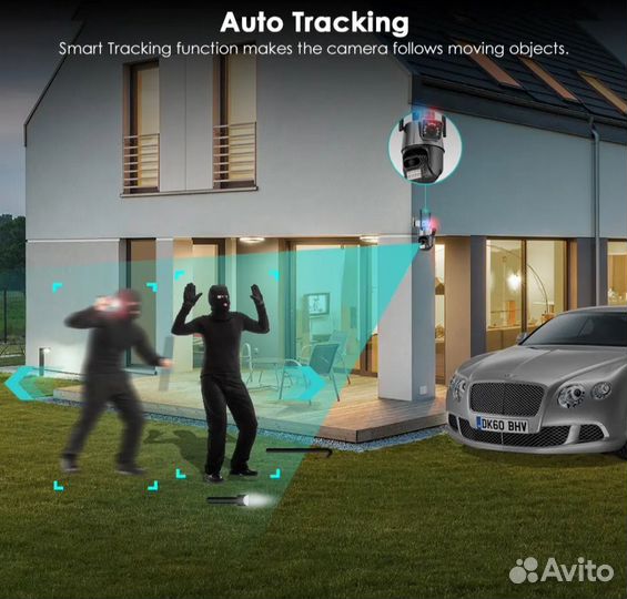 Камера видеонаблюдения wifi два объектива 8мр