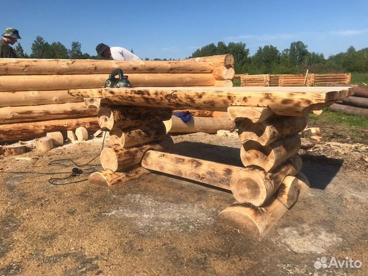 Садовые столы Бревно Премиум