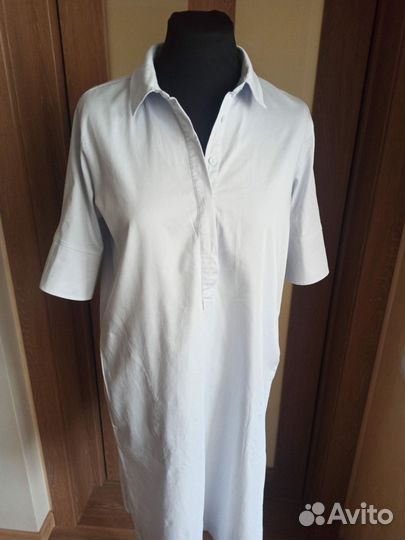 Платье рубашка Somedey 46 хлопок голубое