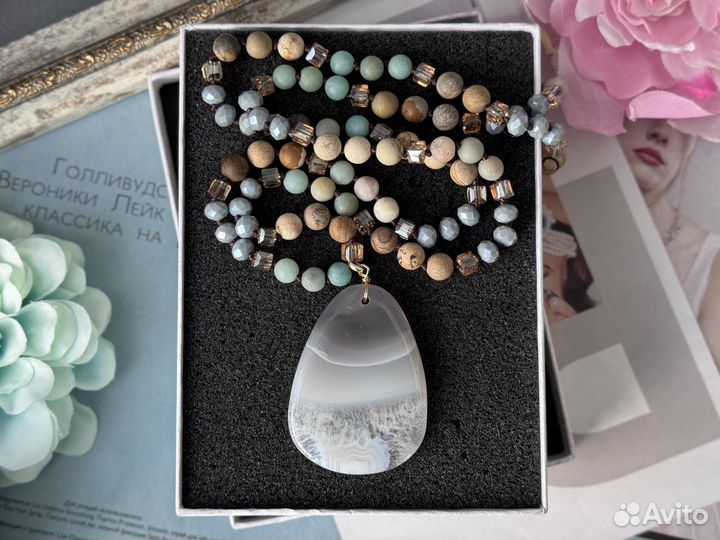 Сотуар колье чокер агат яшма