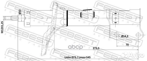 Амортизатор передний левый GAS.twin tube 121100