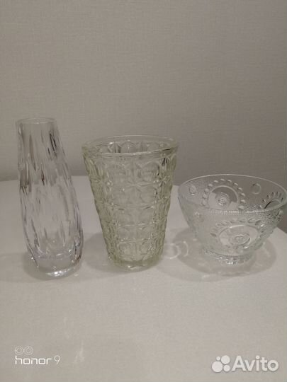 Ваза и Салатник-конфетница хрусталь