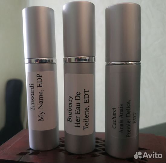 Духи отливанты Trussardi, Burberry, Cacharel
