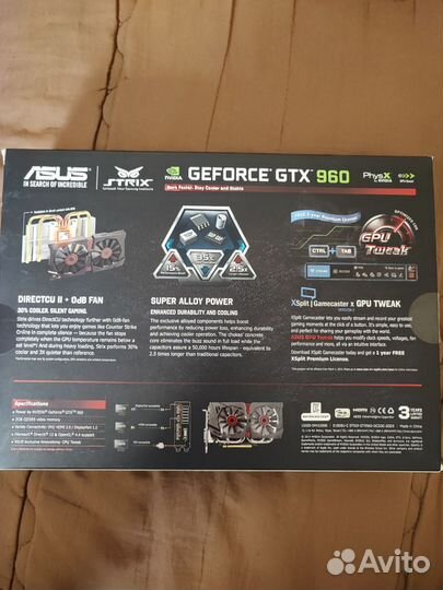 Видеокарта asus gtx 960 2gb