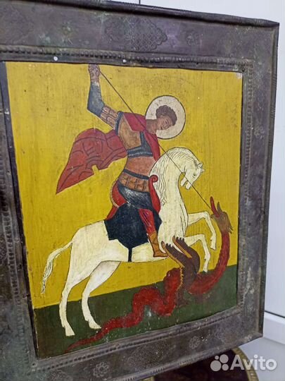 Икона старинная.Георгий Победоносец
