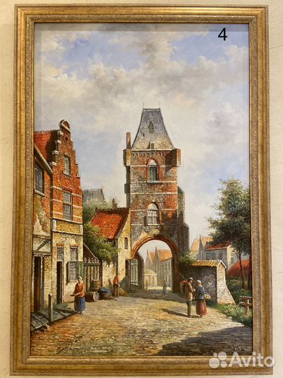 Картина в раме на холсте бу 100/50