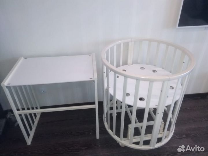 Кроватка трансформер круглая/овальная 7 в 1