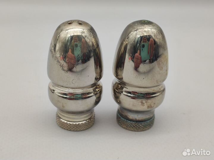 Солонка перечница горчичница серебрение высота 5