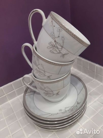 Сервиз чайный посуда кружки блюдца