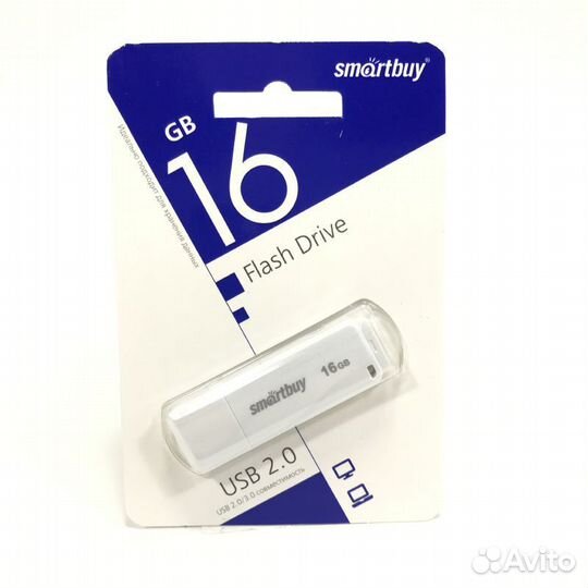 Карта памяти USB 16 GB Smart Buy White